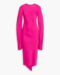 Petar Petrov Acacio draped crepe de chine midi dress - Pink Pink