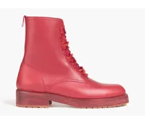Leather combat boots - Red