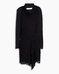 IRO Embroidered pleated georgette mini dress - Black Black