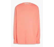 Embroidered French cotton-terry sweatshirt - Pink
