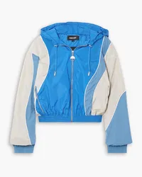 AHLUWALIA Hooded color-block shell track jacket - Blue Blue