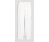 Crystal-embellished gauze track pants - White