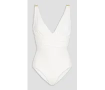 Panarea ruched swimsuit - White