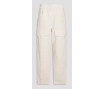 Stretch-cotton gaberdine cargo pants - White