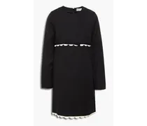 Scalloped crepe mini dress - Black