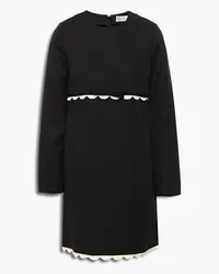 RED Valentino Scalloped crepe mini dress - Black Black