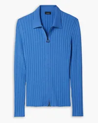 Akris Ribbed wool-blend cardigan - Blue Blue