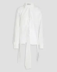 palmer//harding Broderie anglaise-trimmed crinkled voile blouse - White White