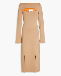 3.1 phillip lim Cutout wool-blend midi dress - Neutral Neutral