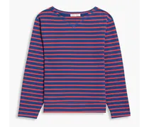 Lakeside striped cotton-jersey top - Blue