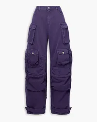 ATTICO Fern cotton-drill straight-leg cargo pants - Purple Purple