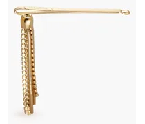 Fringed gold-tone crystal hair clip - Metallic