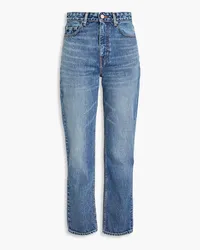 Ganni Faded high-rise straight-leg jeans - Blue Blue