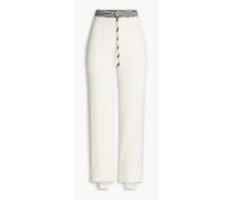 Ribbed cashmere tack pants - White