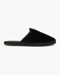 Giuseppe Zanotti Therese 05 appliquéd velvet slippers - Black Black