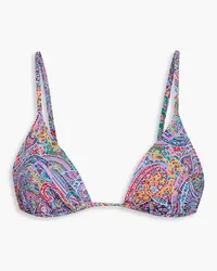 Onia Alexa paisley-print triangle bikini top - Blue Blue