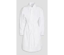 Jayce gathered cutout cotton-poplin shirt dress - White