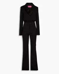 GAUGE81 Talara cutout satin-paneled wool-twill jumpsuit - Black Black