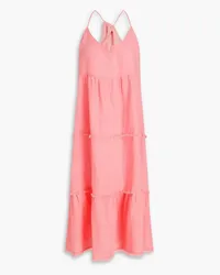 Heidi Klein Tiered linen midi dress - Orange Orange