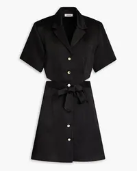 Sandro Cutout shantung mini shirt dress - Black Black