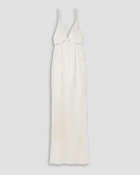 GALVAN Ellipse cutout satin-trimmed jersey gown - White White