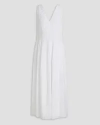 Vince Pleated gauze midi dress - White White