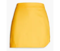 Asymmetric wool-blend mini skirt - Yellow