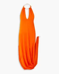 Cult Gaia Luna embellished draped stretch-jersey gown - Orange Orange