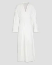 Sandro Ruched twill midi dress - White White