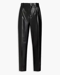 Alexander Wang Pleated faux leather tapered pants - Black Black