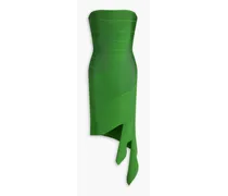 Strapless draped bandage dress - Green