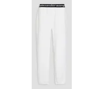 Stretch cotton-blend corduroy track pants - White