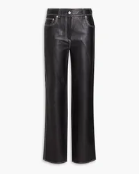 STAND Leather straight-leg pants - Black Black