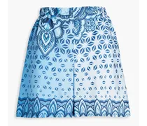 Printed satin shorts - Blue