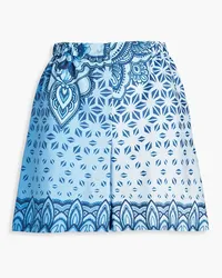 Alberta Ferretti Printed satin shorts - Blue Blue