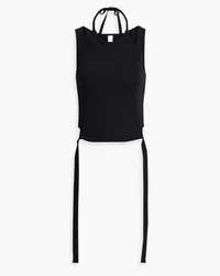 Dion Lee Cutout ribbed cotton-blend top - Black Black