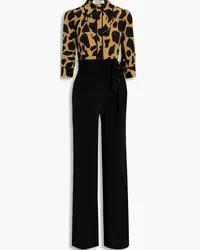 Diane von Furstenberg Blake leopard-print crepe de chine wide-leg jumpsuit - Neutral Neutral