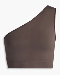 Rick Owens Athena one-shoulder stretch-piquè top - Brown Brown