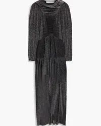 IRO Demu gathered draped metallic knitted midi dress - Black Black