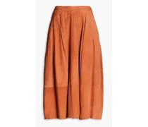 Suede midi skirt - Orange