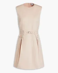 RED Valentino Belted cotton-blend twill mini dress - Pink Pink