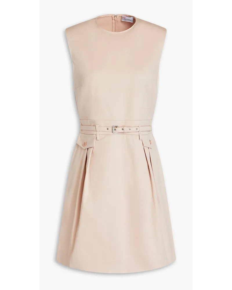 RED Valentino Belted cotton-blend twill mini dress - Pink Pink