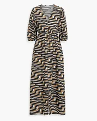 Iris & Ink Sophia printed LENZING™ ECOVERO™ crepe midi dress - Neutral Neutral