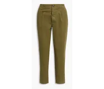 Boy cropped cotton-blend twill tapered pants - Green