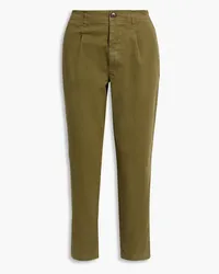 Alex Mill Boy cropped cotton-blend twill tapered pants - Green Green