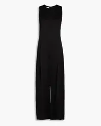 Co Pleated slub woven wide-leg jumpsuit - Black Black