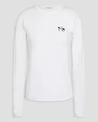 Rag & Bone Embroidered slub Pima cotton-jersey top - White White