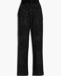 Balmain Crystal-embellished stretch-jersey straight-leg pants - Black Black