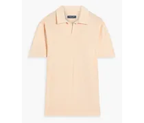 Faustino cotton, Lyocell and linen-blend terry polo shirt - Orange