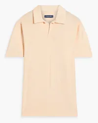 Frescobol Carioca Faustino cotton, Lyocell and linen-blend terry polo shirt - Orange Orange